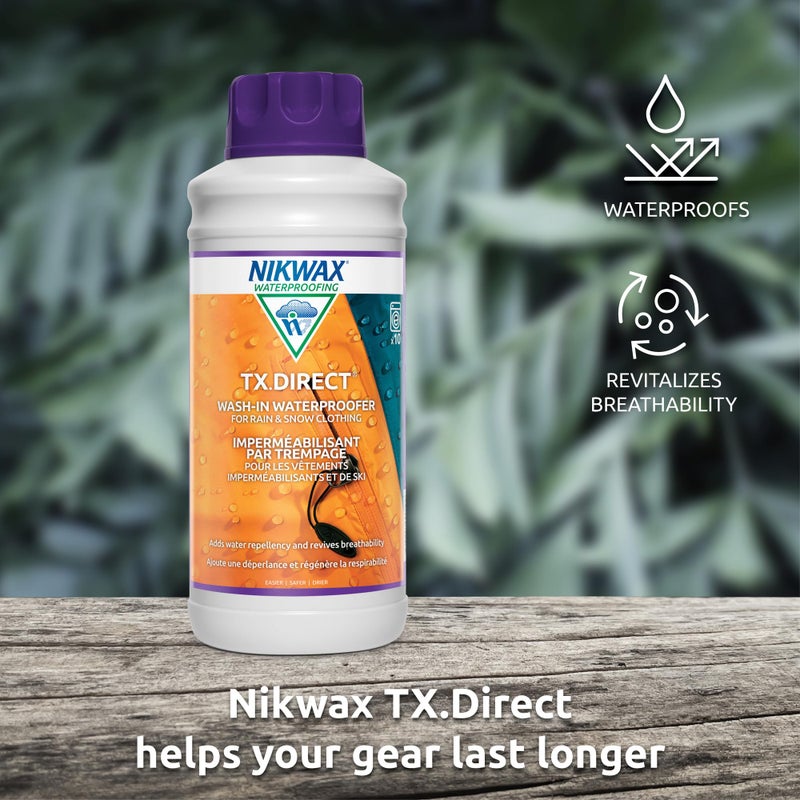 Nikwax TX.Direct Wash-in, 1L, High Performance Waterproofing Renewal Treatment Restores DWR Water Repellency in Jackets, Outerwear, Rain, Ski and Snow Gear - Image 3